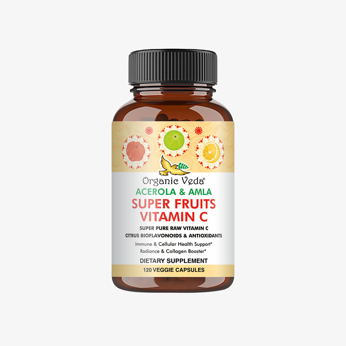 Acerola and Amla Vitamin C Capsules OrganicVeda