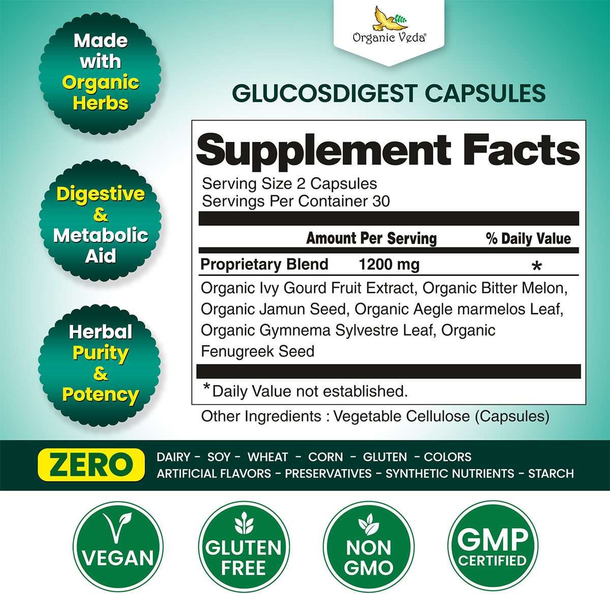 Glucosdigest Capsules OrganicVeda