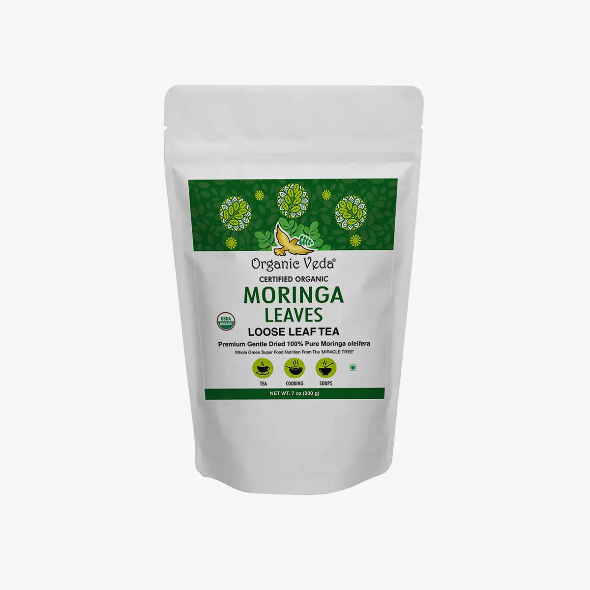 Moringa Loose Leaf Tea (Dried Leaves) OrganicVeda