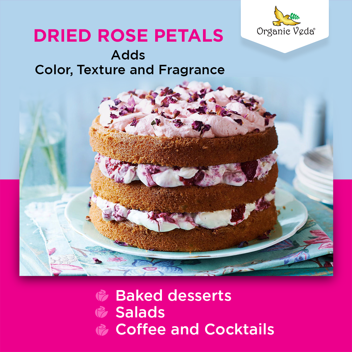 Rose Petals Dried OrganicVeda