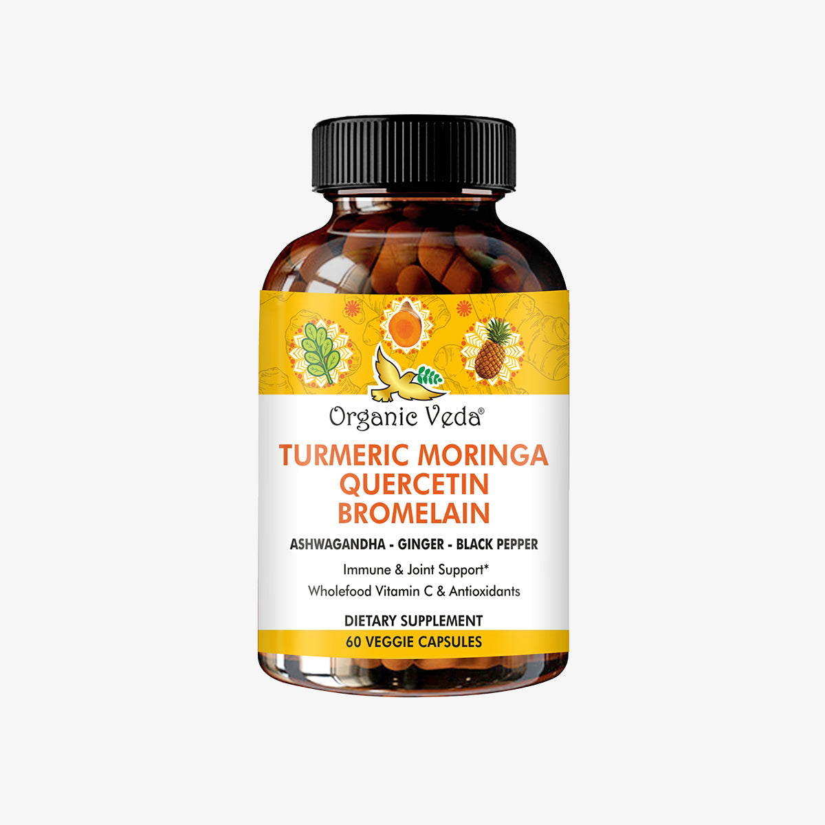 Turmeric Moringa Quercetin Bromelain Capsules OrganicVeda