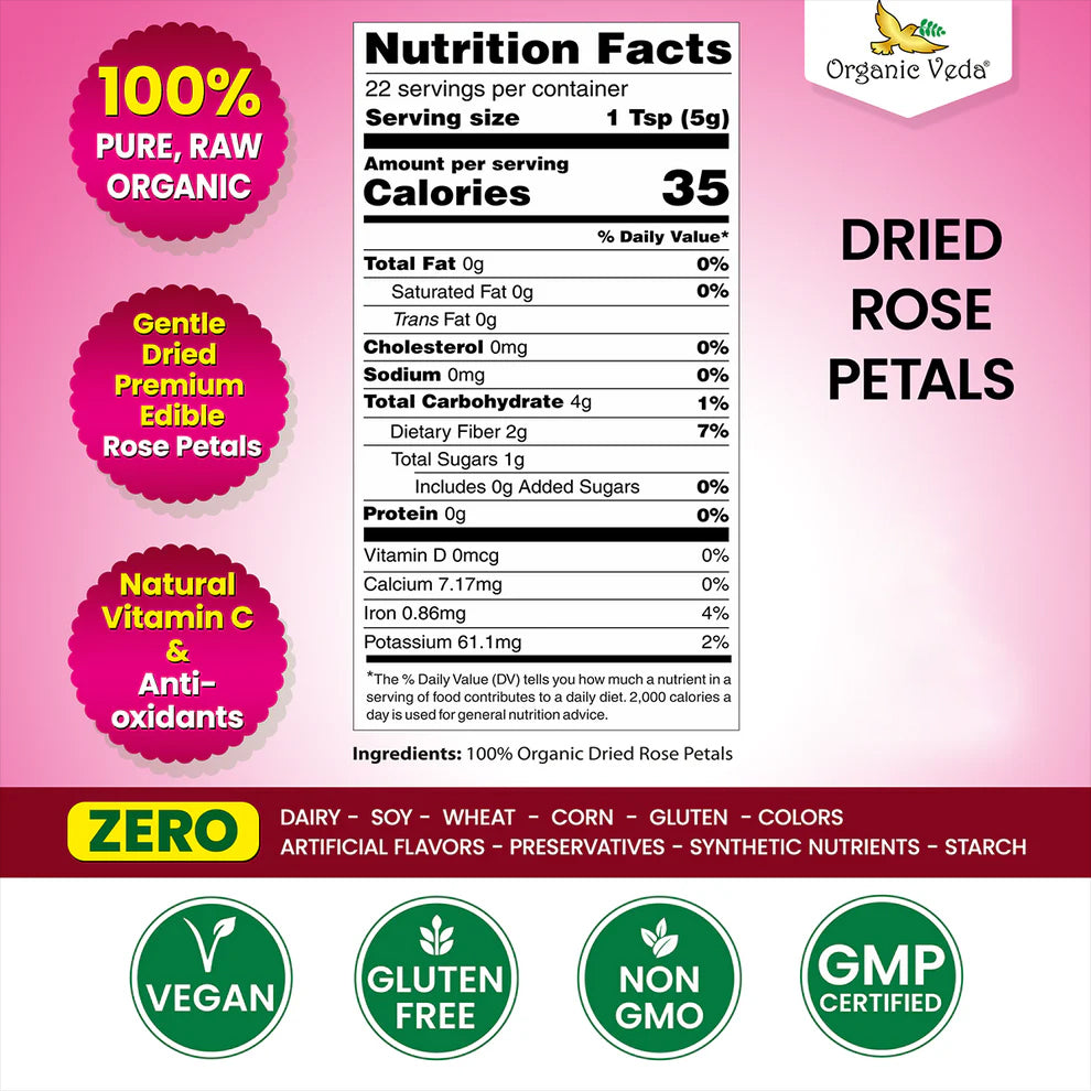 Rose Petals Dried OrganicVeda USA