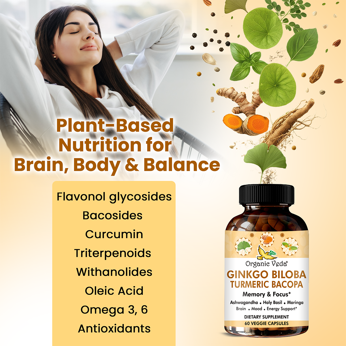 Ginkgo Biloba Turmeric Bacopa Capsules