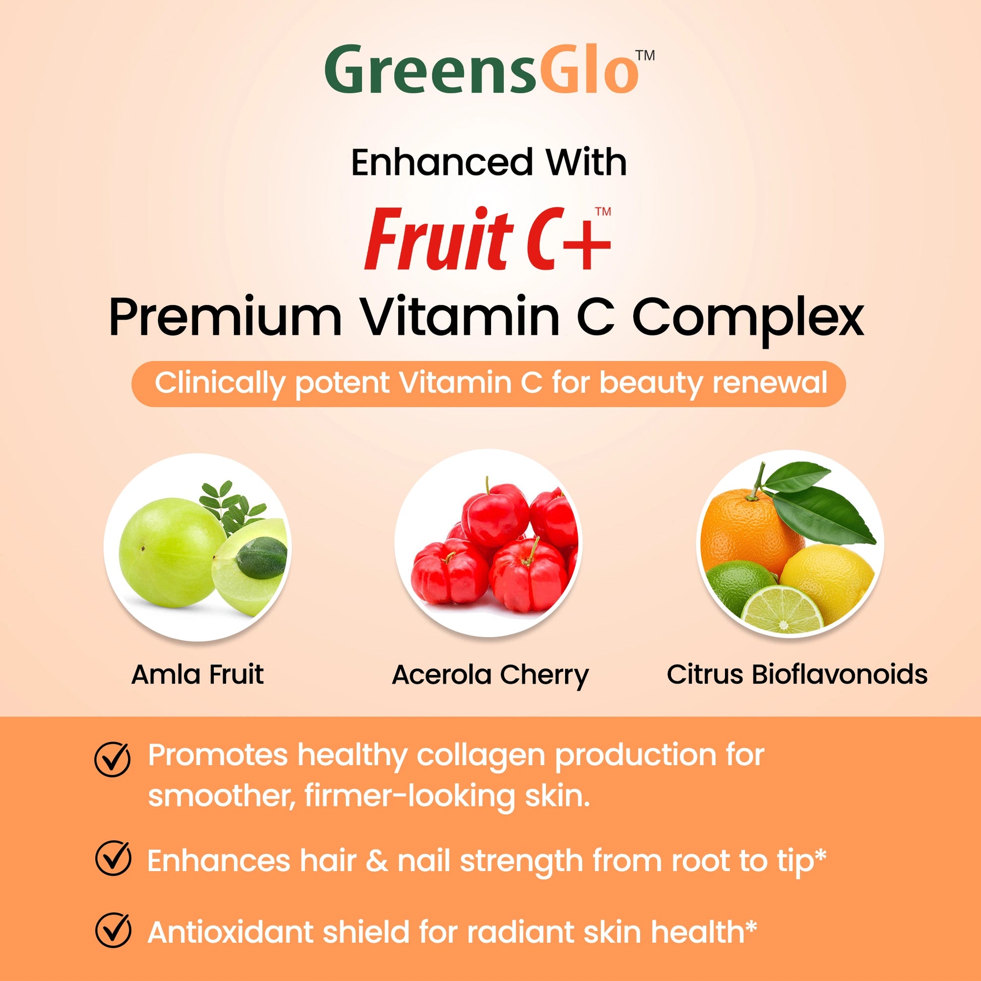 GreensGlo Skin, Hair, Nails Capsules