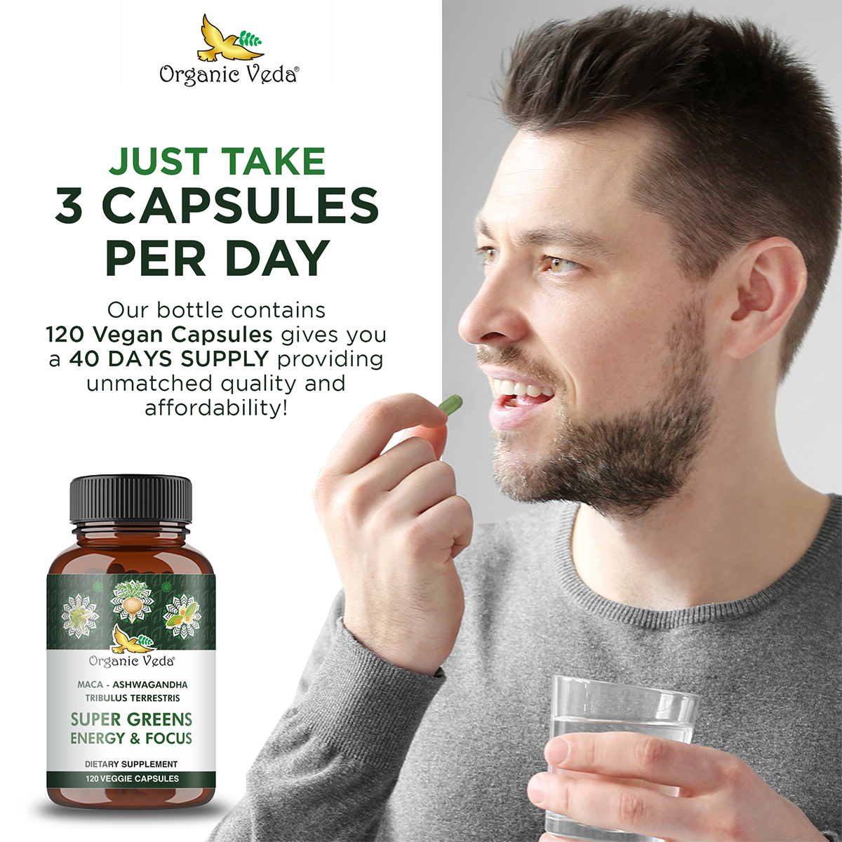 Maca + Ashwagandha Super Greens Energy & Focus