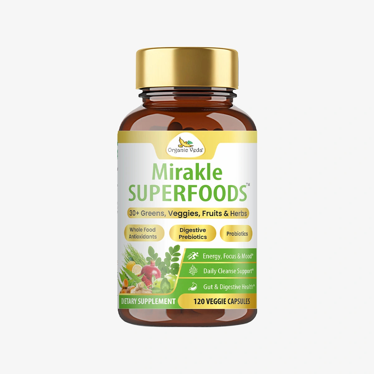 Mirakle Superfoods Greens - 30+ Green Juices & Veggies