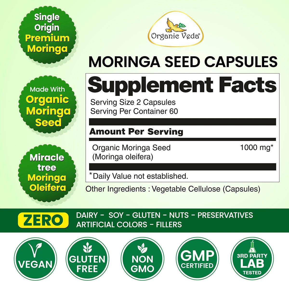 Moringa Seed Capsules OrganicVeda USA