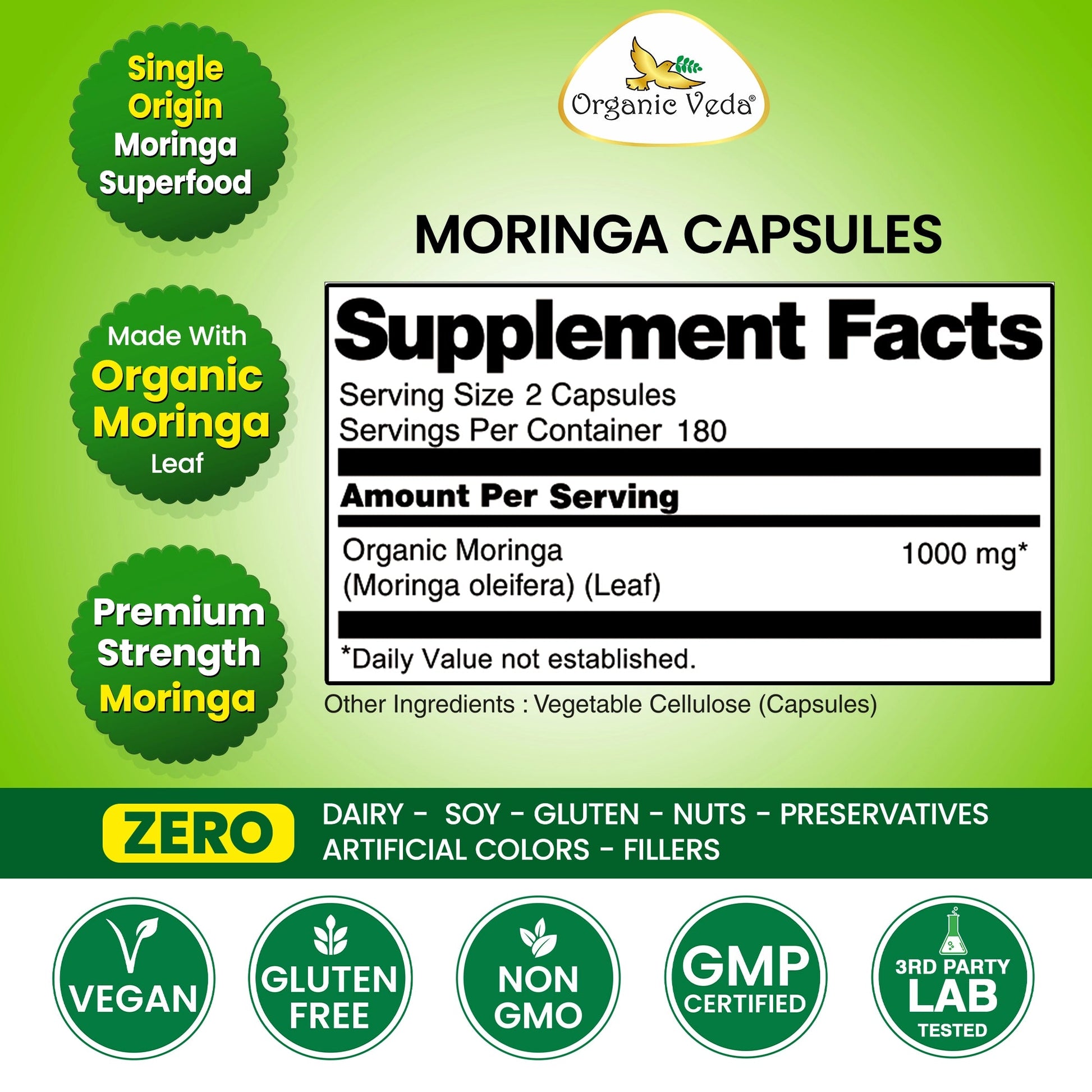 Moringa Capsules OrganicVeda USA