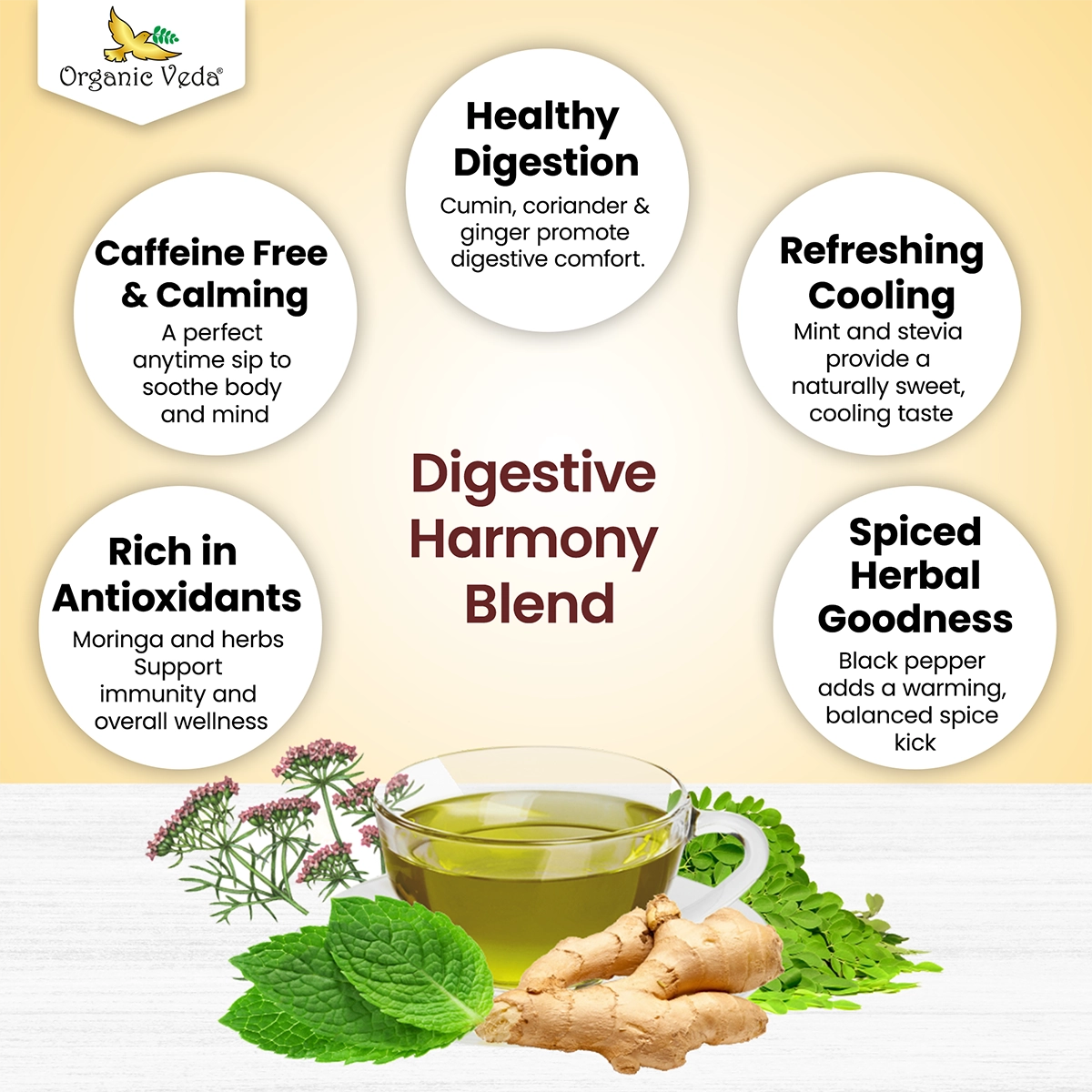 Moringa Ginger Digestive Tea Bags