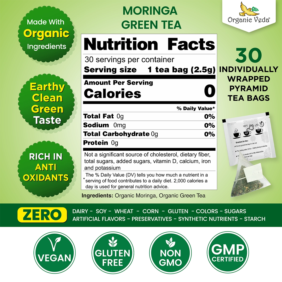 Moringa Green Tea Bags