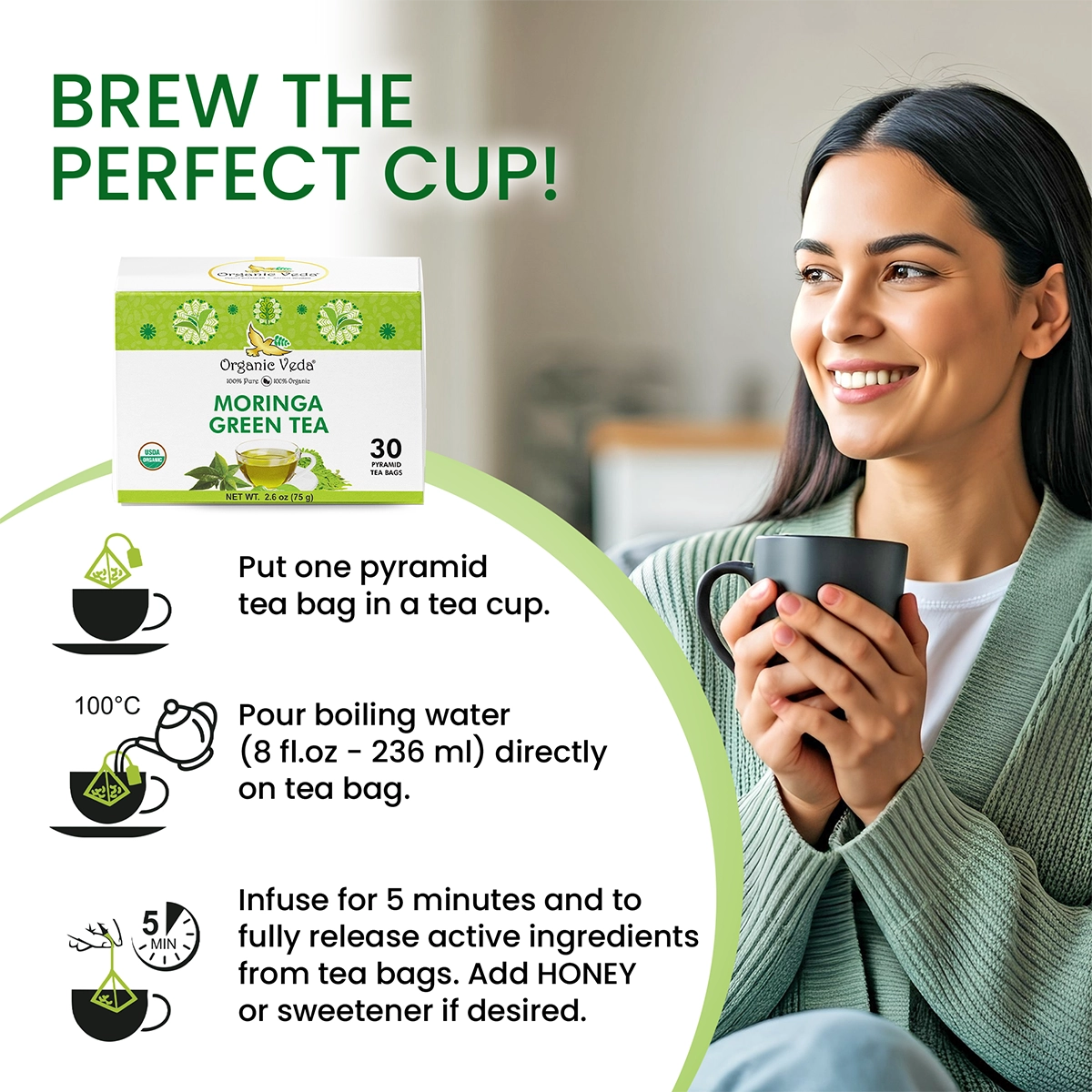 Moringa Green Tea Bags