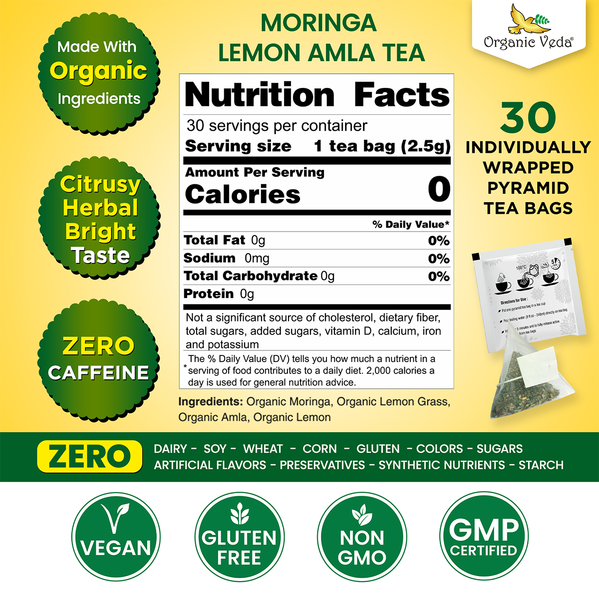 Moringa Lemon Amla Tea Bags