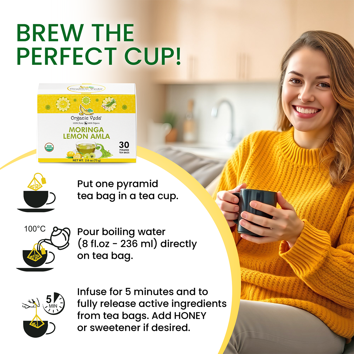 Moringa Lemon Amla Tea Bags