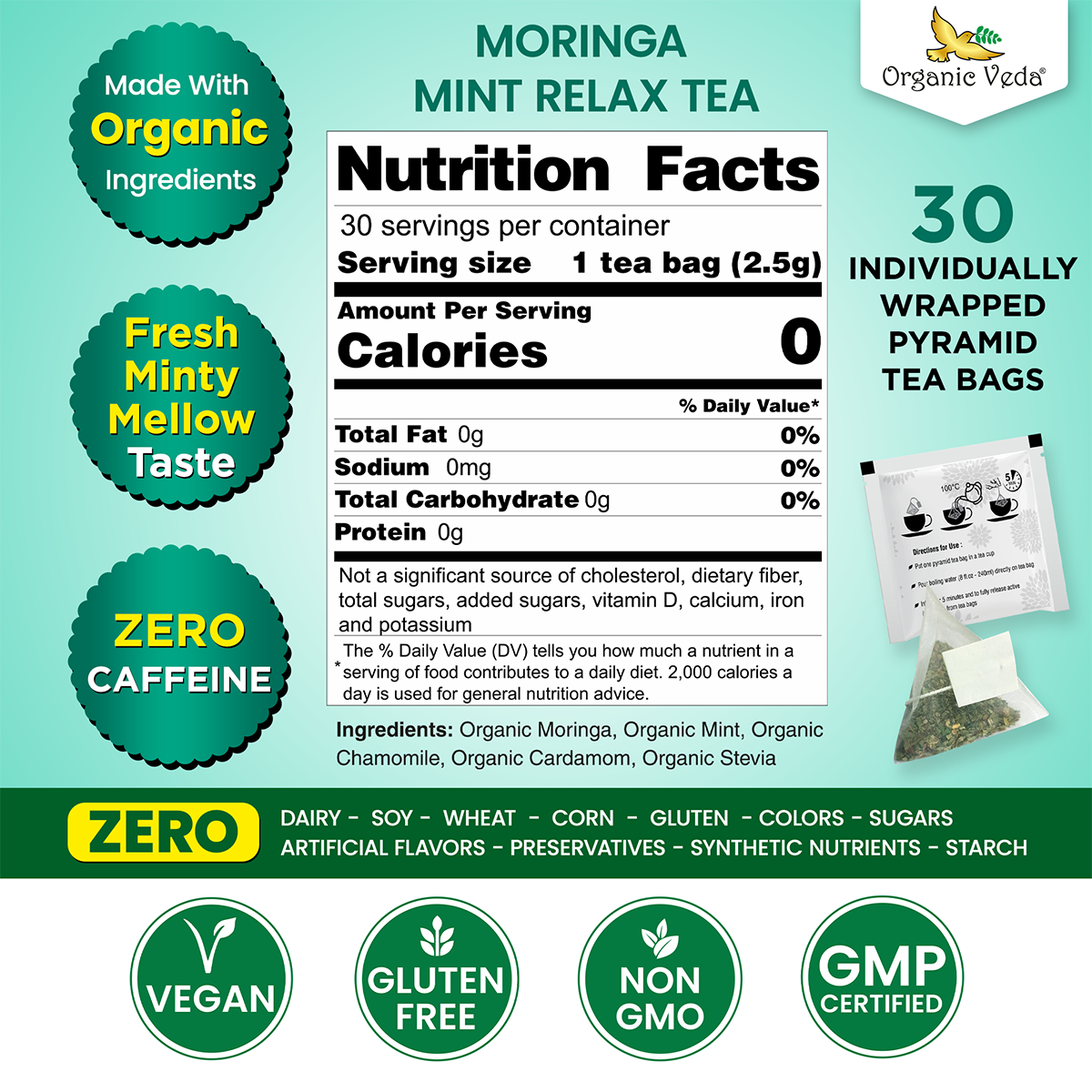 Moringa Mint Tea Bags
