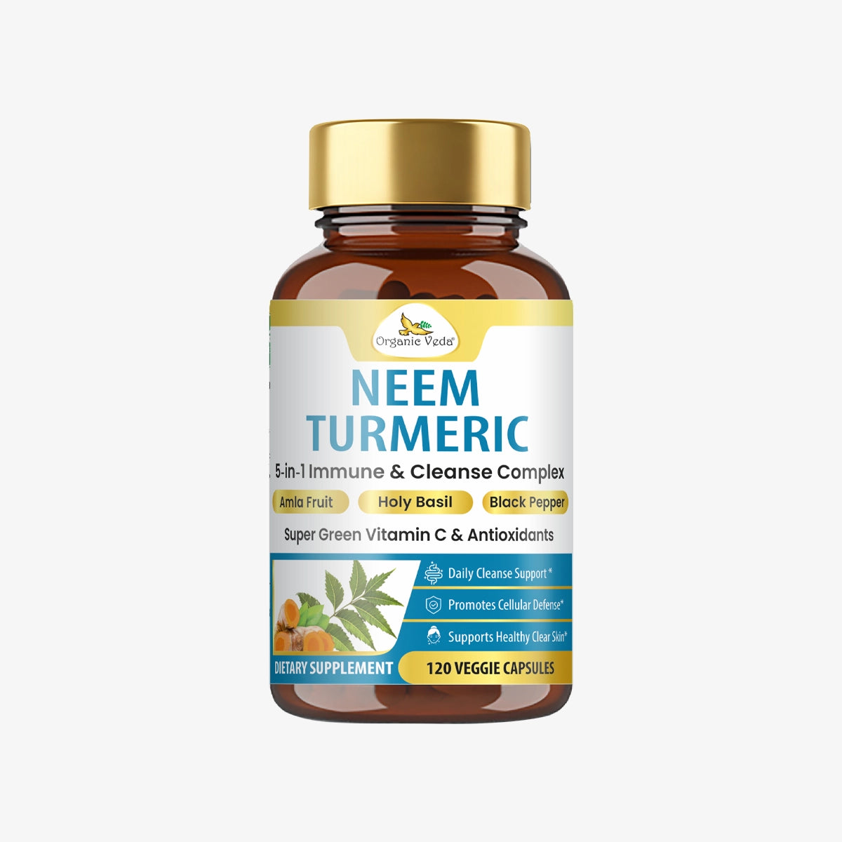 Neem & Turmeric Immune Support Capsules OrganicVeda USA