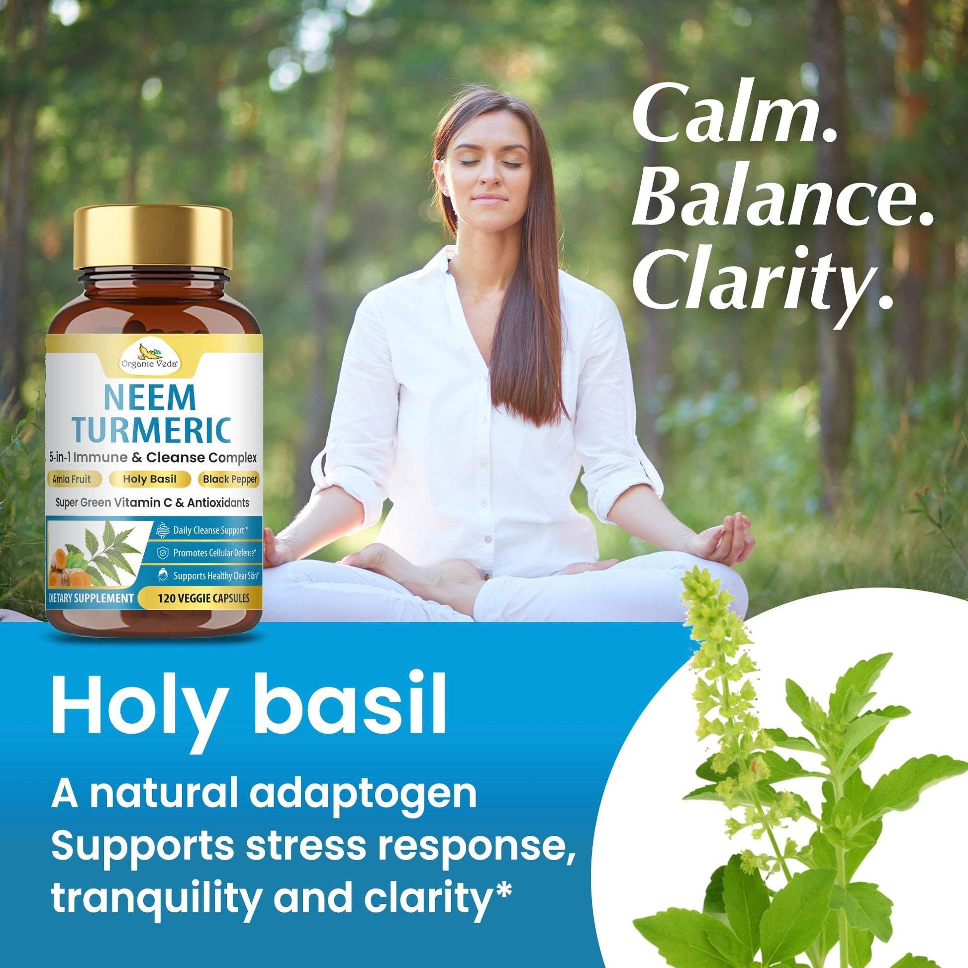 Neem & Turmeric Immune Support Capsules OrganicVeda USA