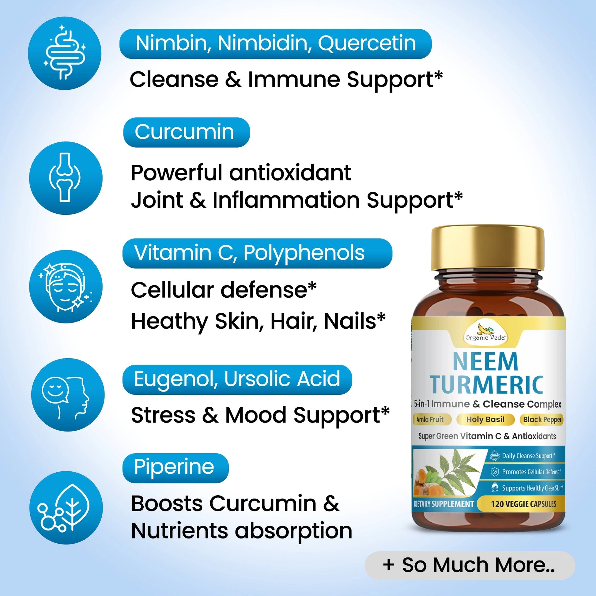 Neem & Turmeric Immune Support Capsules OrganicVeda USA