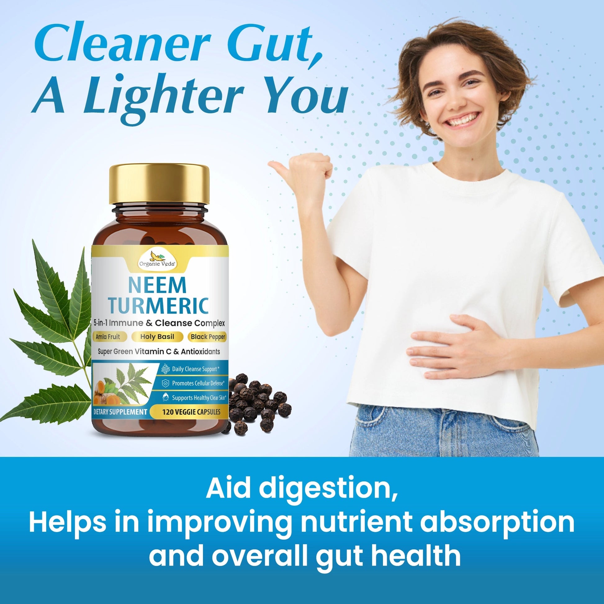 Neem & Turmeric Immune Support Capsules OrganicVeda USA