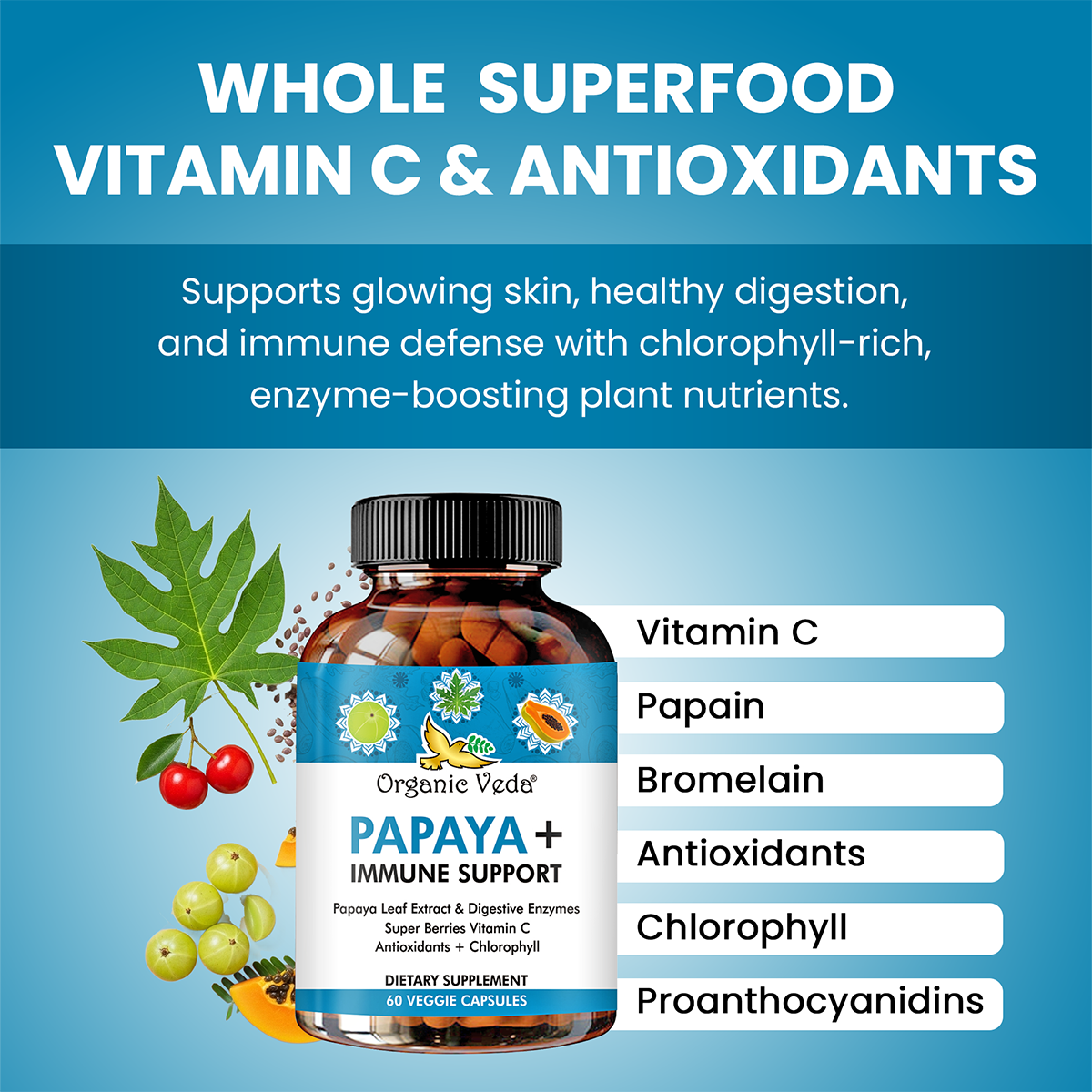 Papaya + Leaf Extract Immune Capsules