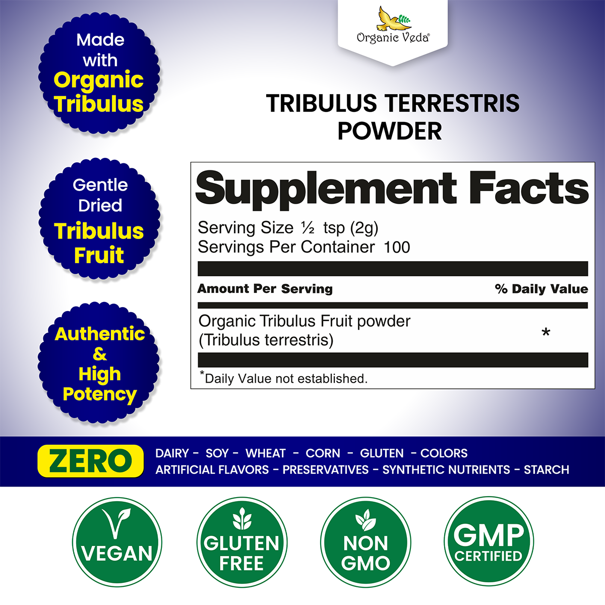 Tribulus Terrestris Powder OrganicVeda