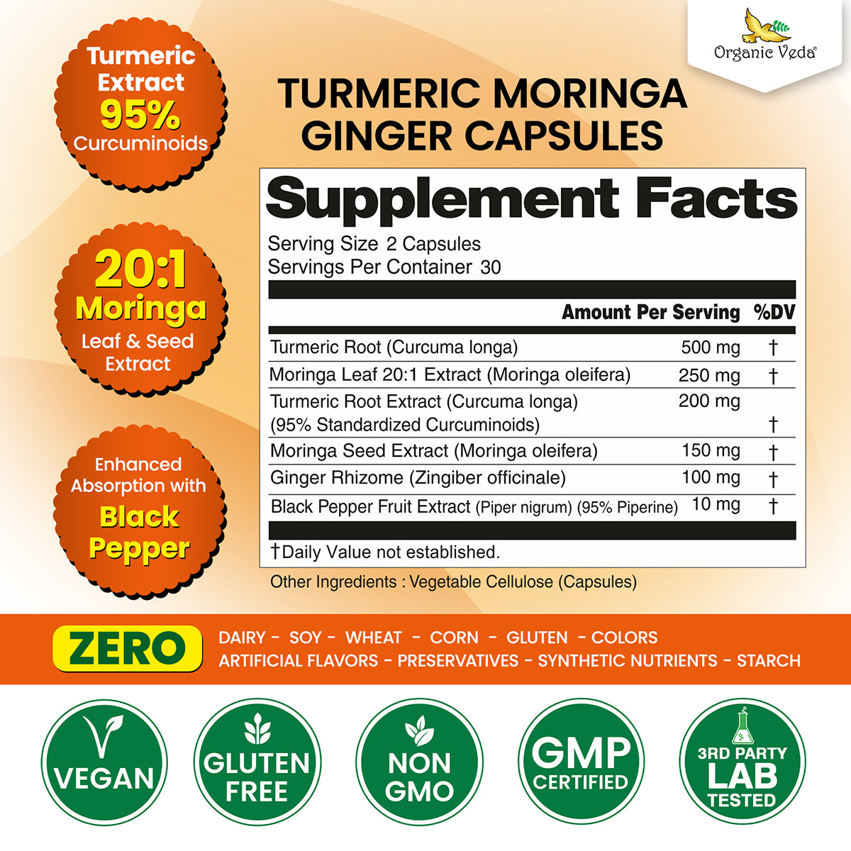 Turmeric Moringa Ginger Capsules