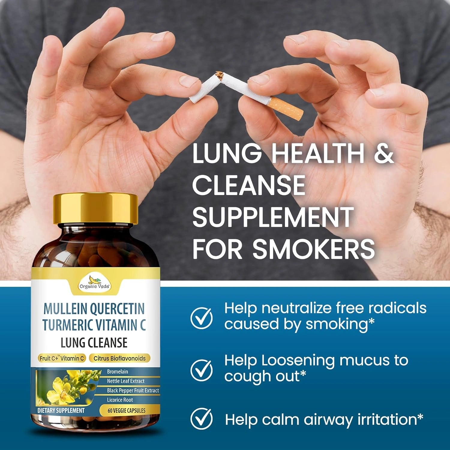 Mullein Quercetin Turmeric Lung Cleanse Capsules