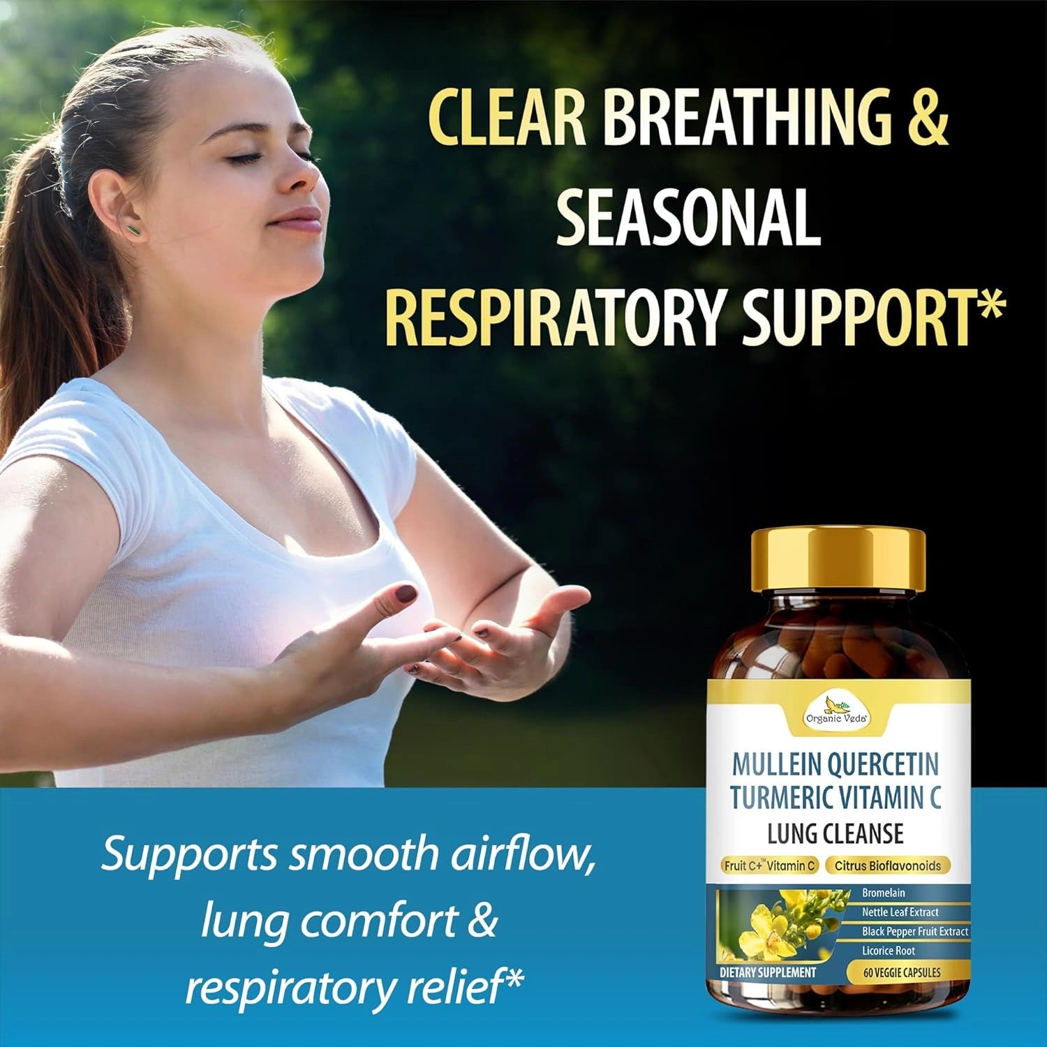 Mullein Quercetin Turmeric Lung Cleanse Capsules
