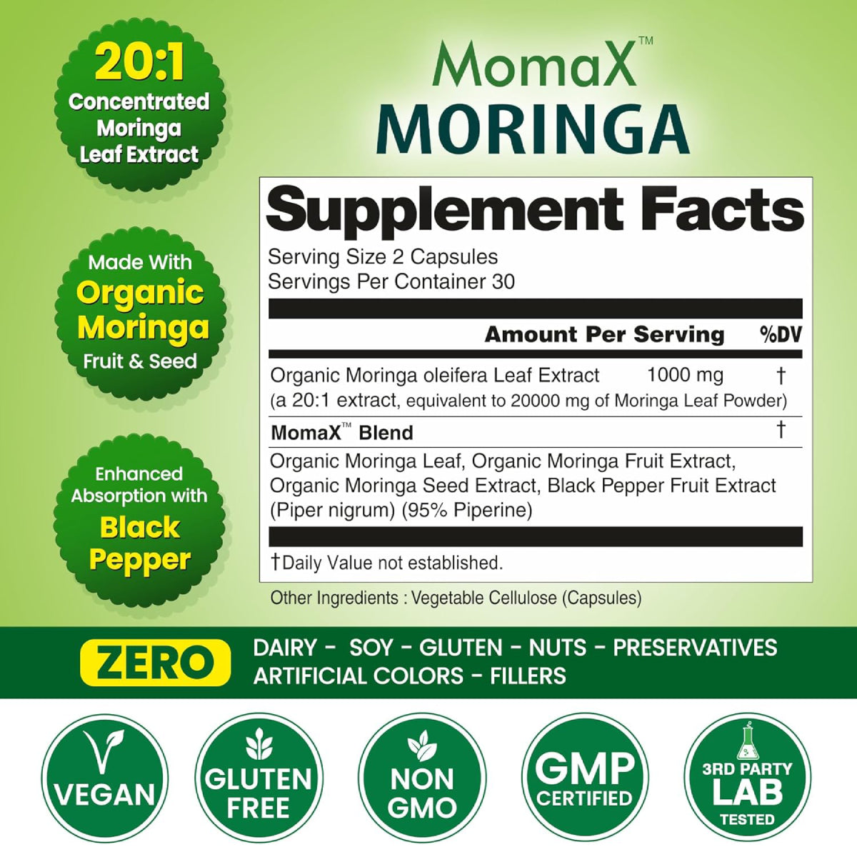 Momax Moringa Capsules OrganicVeda USA